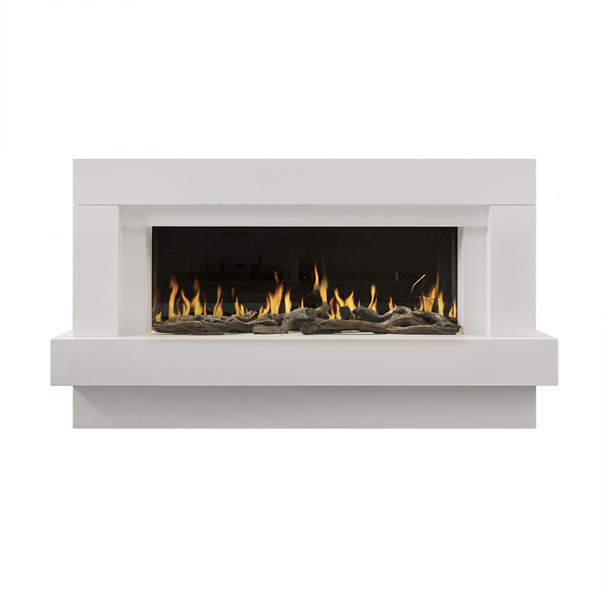 White 48inch WiFi Enabled Wall Mounted Electric Fireplace - AmberGlo