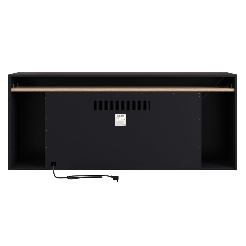 Black Freestanding Electric Fire - 60 Inch - AmberGlo