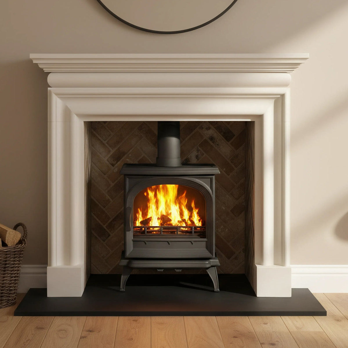 Mazona Albourne 8kW  Cast Iron Multifuel Woodburning Stove, Freestanding, Eco Design Approved, Defra Approved