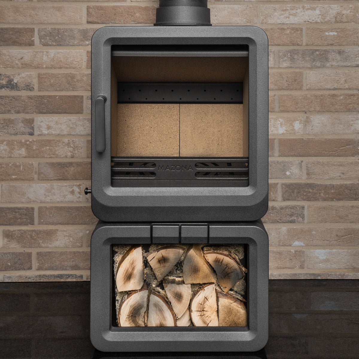 Mazona Heatwave Grey 5kW Multifuel Stove Log Store, Woodburning, Freestanding, Eco Design Approved, Defra Approved - photo 4