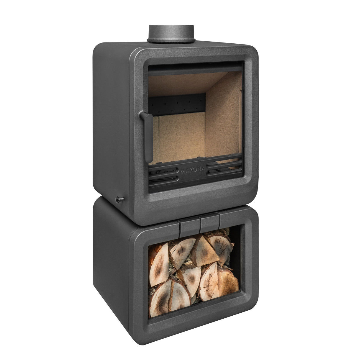 Mazona Heatwave Grey 5kW Multifuel Stove Log Store, Woodburning, Freestanding, Eco Design Approved, Defra Approved - photo 5