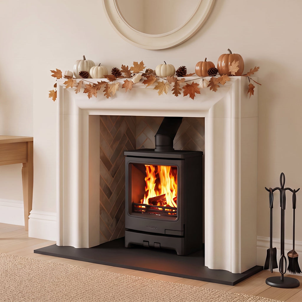 Mazona Kingsmere 8kW Multifuel Woodburning Stove Black Edition, Freestanding, Eco Design Approved, Defra Approved