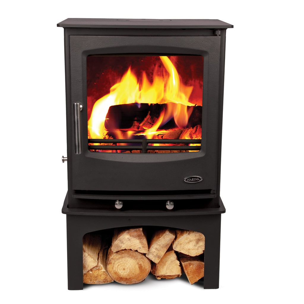 Mazona Rye 5 kW Multifuel Woodburning Stove, With Log Store, Freestanding, Eco Design Approved, Defra Approved - photo 5