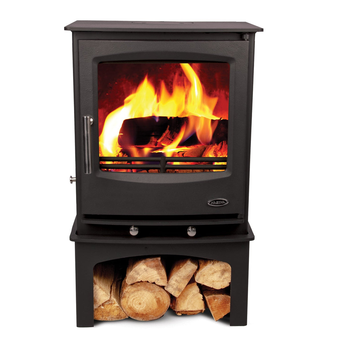 Mazona Rye 5 kW Multifuel Woodburning Stove, With Log Store, Freestanding, Eco Design Approved, Defra Approved - photo 5