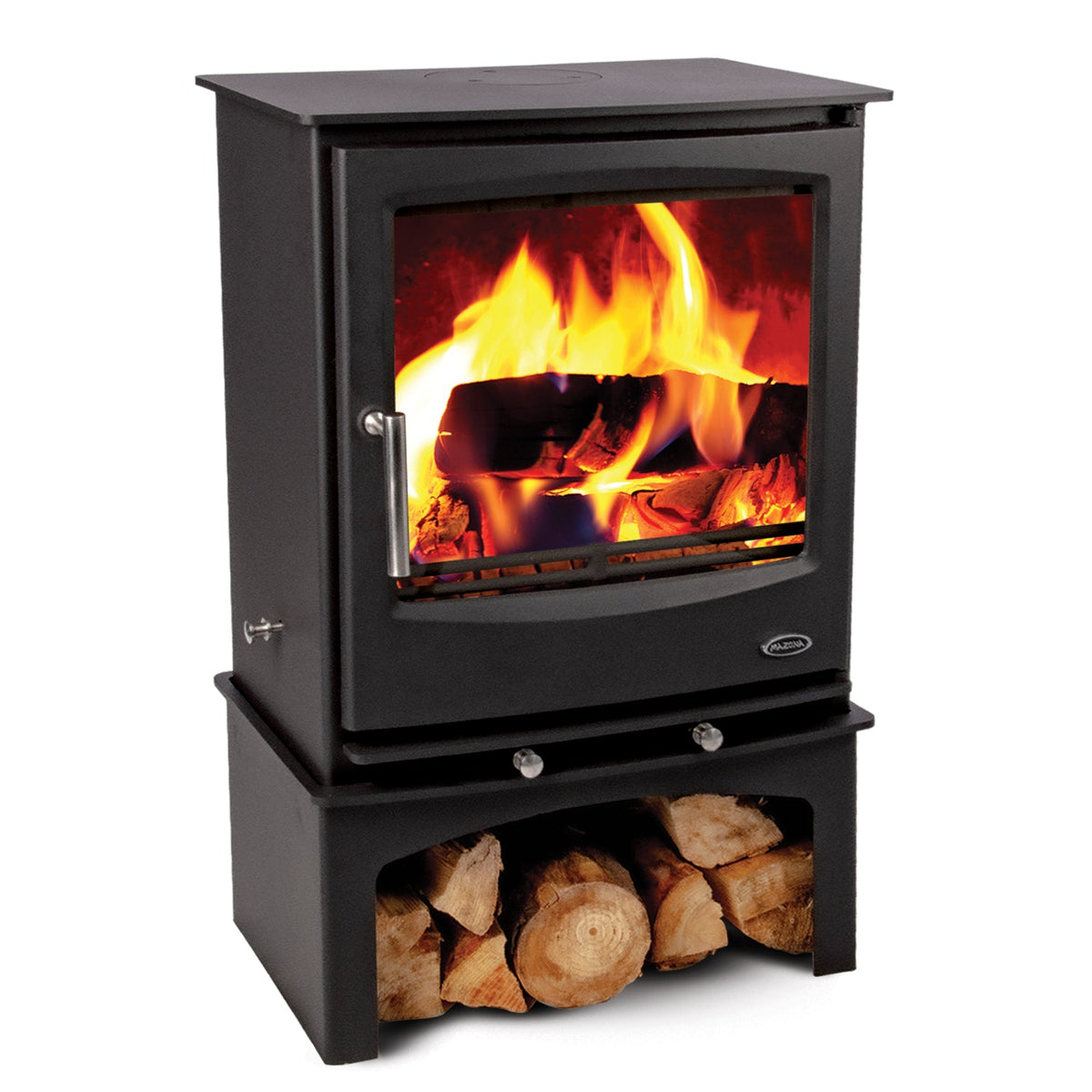 Mazona Rye Eco 7kW Multifuel Woodburning Stove, With Log Store, Freestanding, Eco Design Approved, Defra Approved - photo 3