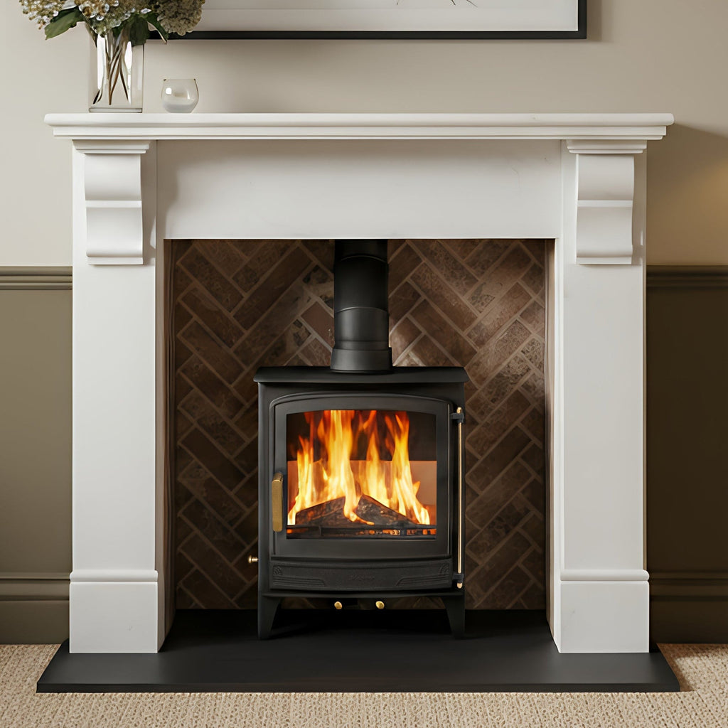 Mazona Warwick Widescreen 5kW Multifuel Woodburning Stove, Freestanding, Eco Design Approved, Defra Approved