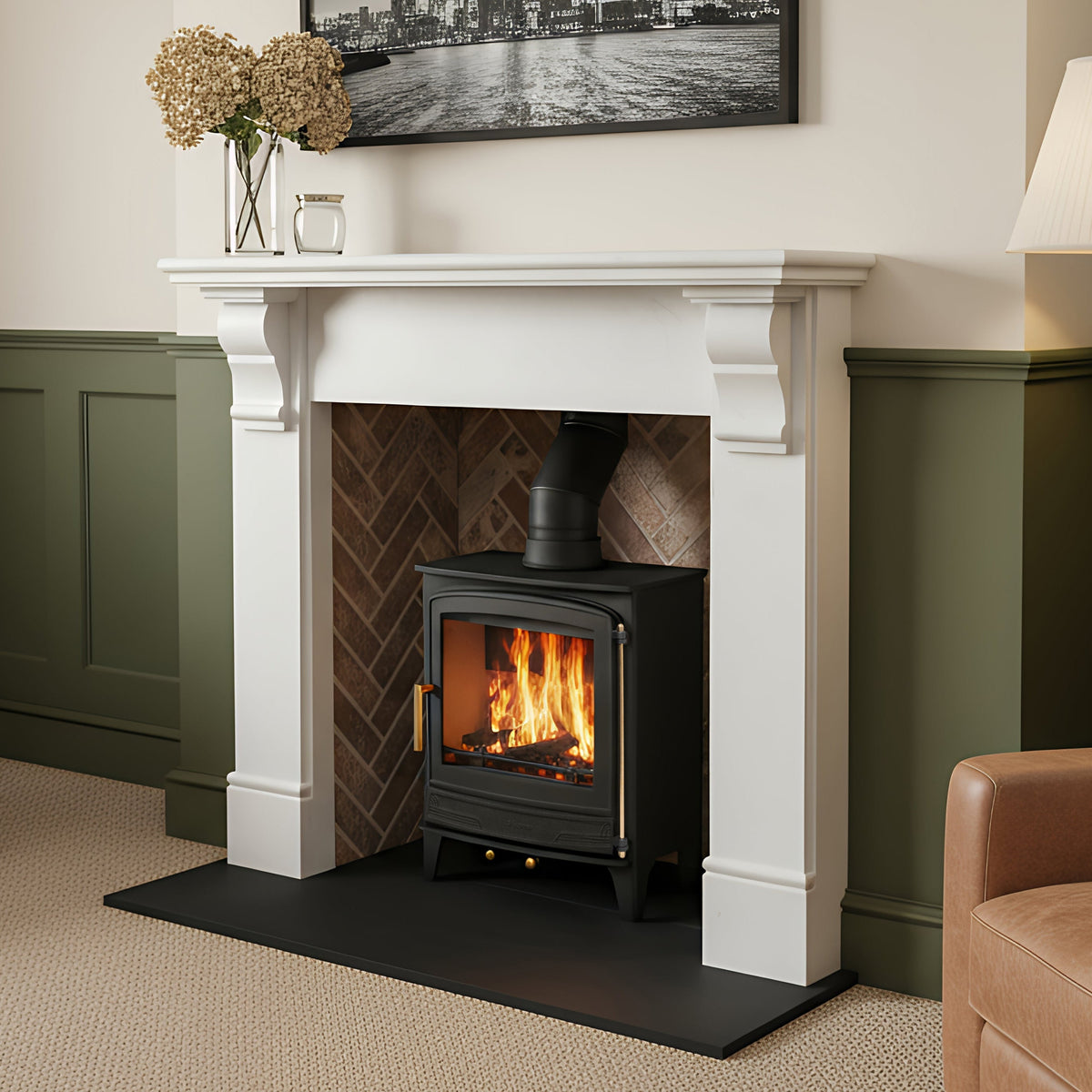 Mazona Warwick Widescreen 5kW Multifuel Woodburning Stove, Freestanding, Eco Design Approved, Defra Approved - photo 2