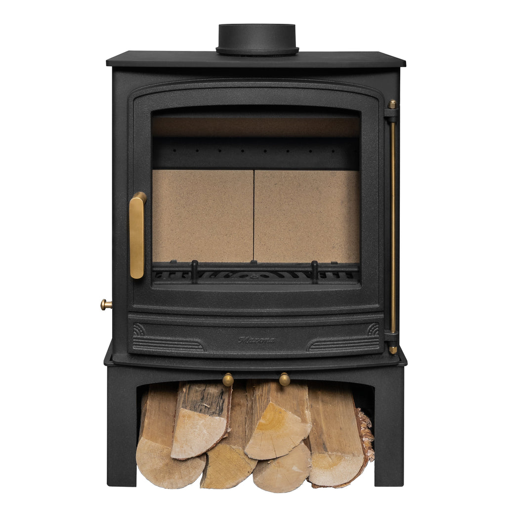 Mazona Warwick Widescreen 5kW Multifuel Woodburning Stove, With Log Store, Freestanding, Eco Design Approved, Defra Approved - photo 5