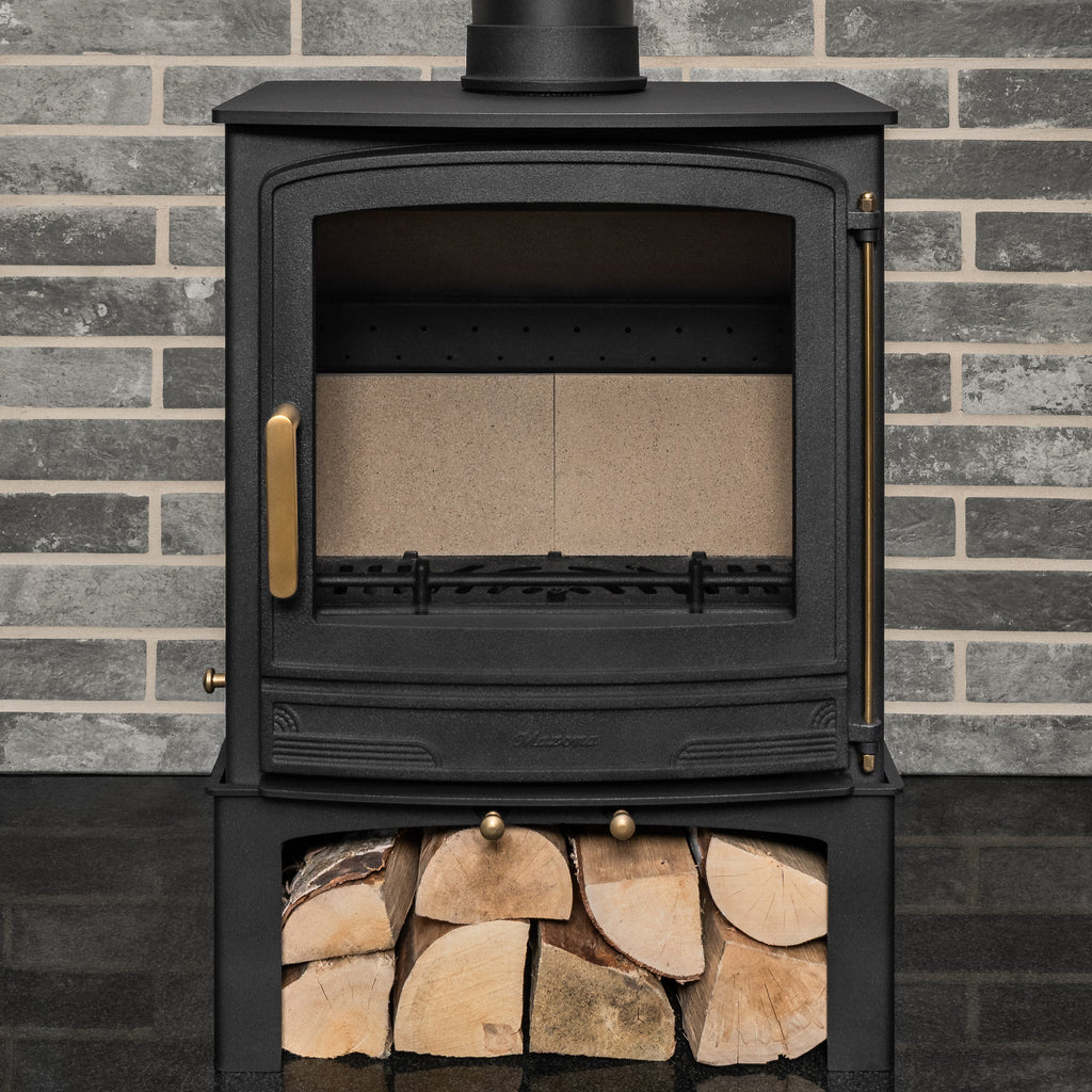Mazona Warwick 8kW Multifuel Woodburning Stove, With Log Store, Freestanding, Eco Design Approved, Defra Approved - photo 2