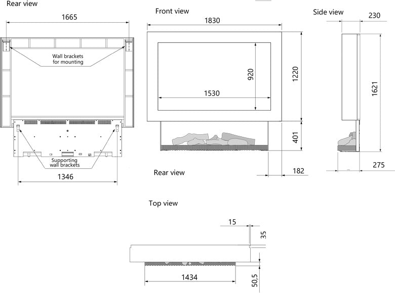Kalfire E-65 Media Wall Electric Fire - image 4