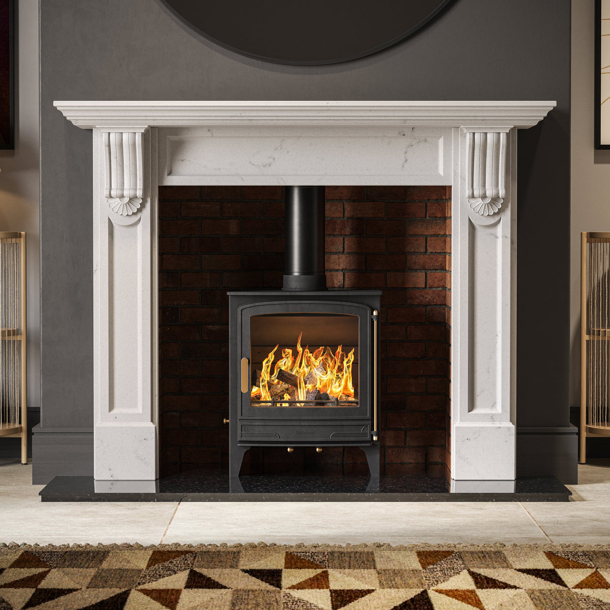 Mazona Warwick Widescreen 5kW Multifuel Woodburning Stove, Freestanding, Eco Design Approved, Defra Approved - photo 6