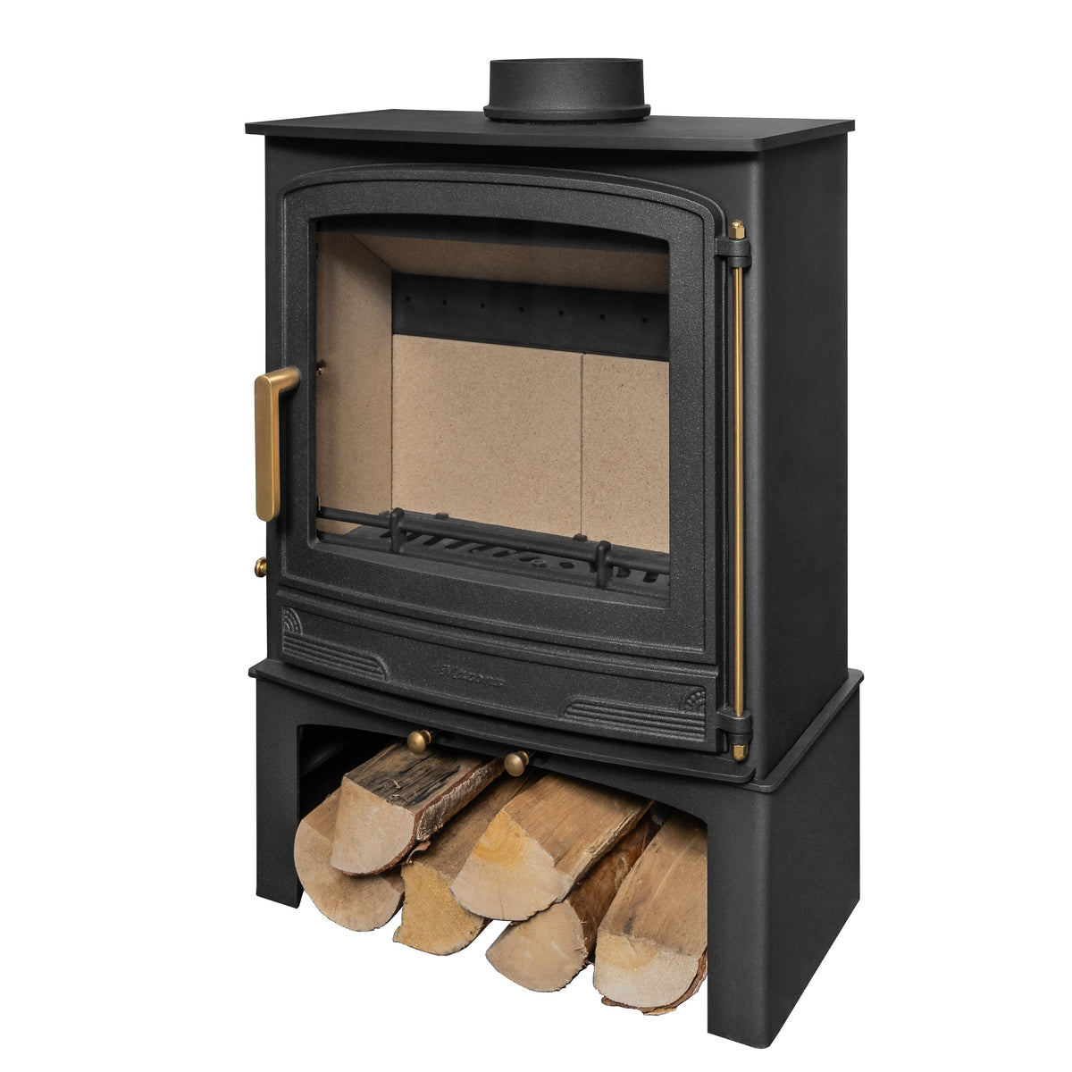 Mazona Warwick Widescreen 5kW Multifuel Woodburning Stove, With Log Store, Freestanding, Eco Design Approved, Defra Approved - photo 7