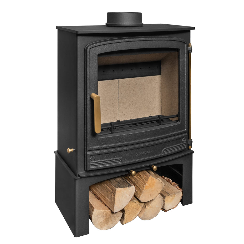 Mazona Warwick Widescreen 5kW Multifuel Woodburning Stove, With Log Store, Freestanding, Eco Design Approved, Defra Approved - photo 6